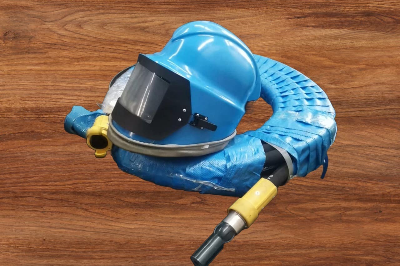 Casco de protección para sandblasting